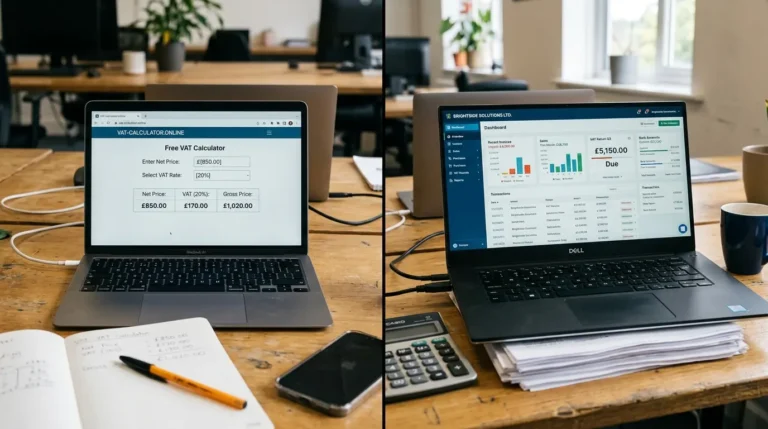 Comparison of free VAT calculator and paid accounting software
