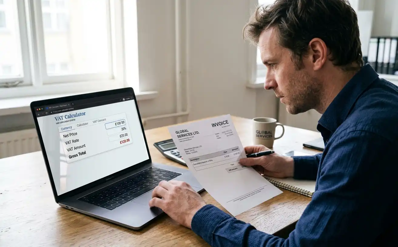 Example invoice used to work out German VAT at 19 percent